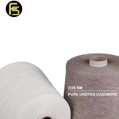 China Moisture-absorbent Knitting Yarn 2/26NM 100% Cashmere Undyed Yarn For Knitting for sale