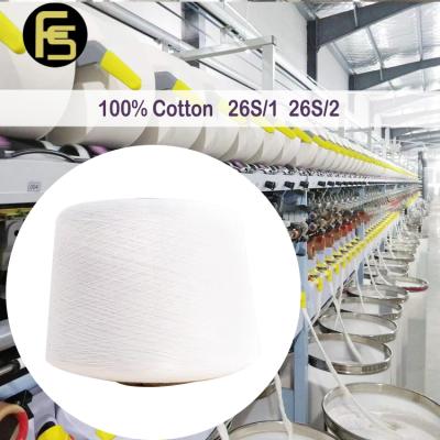 China Knitting Yarn 26S/1 26S/2 100% Anti-bacteria Cotton Yarn Raw White For Bleaching And Dyeing Knitting And Weaving Textile Yarn for sale