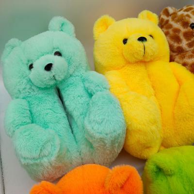 China Fashion Trend Teddy Bear Slippers For Women Plush Slippers Shoes Cheap Custom Animal Bedroom Lovely Stuffed Animals Slipper for sale