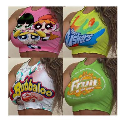 China Wholesale S-2XL QUICK DRY Summer Vest Crop Tops For Women Gym Vest Girls Cotton Casual Sleeveless Halter Tops for sale