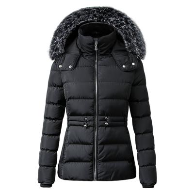 China Waterproof Women's Down Coat Down Parka Stripper Jacket With Fur Hood For Women for sale