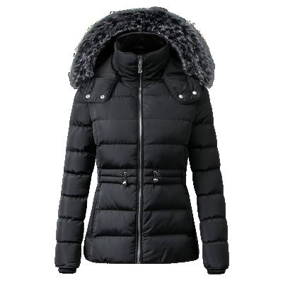 China High Quality Women's Winter Waterproof Coat With Fur Collar Hooded Stripper Jacket Ladies Bubble Jacket for sale