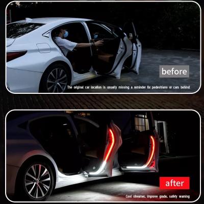 China Brief & Single Color Car Door Decoration Light Strips Strobe Flashing Lights 12V 120cm LED Safety Warning Ambient LED Lamp Strip luz de advertencia for sale