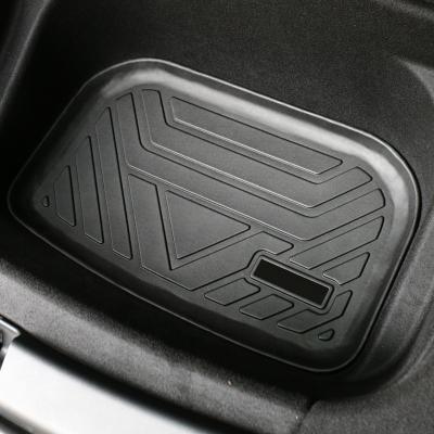 China Single Color Without Pattern For Tesla Model Y 2022 2021 2020 Frunk Mat Cargo Tray Liners Lower Trunk Compartment Car Boot Mats Plain Strip Full Set for sale