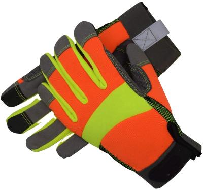 China Work Safety Mechanic Synthetic Leather Gloves Hi-force Anti Vibration Reflective Anti Vibration for sale