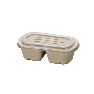 China GCG Microwavable printed biodegradable disposable food box lunch food tray inflight meal salad bowl biodegradable airline salad dish for sale