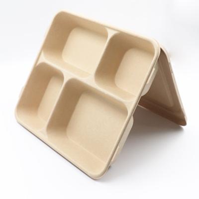 China Durable Biodgradable Food Lunch Box Packing Crate Microwavable Cornstarch GCG Meal To Go Storage Container for sale