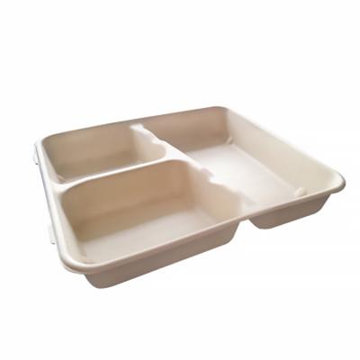 China Durable GCG Sugarcane Bagasse Biodgradable Food Tray Disposable Food Container for sale