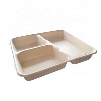 China GCG Microwavable Lunch Box For Airplane Restaurant Food Container Disposable Biodegradable Food Container for sale