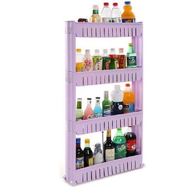 China GCG 3 Tier Kitchen Bathroom Living Room Slim Corner Plastic Shelf Stocked for sale