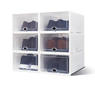 China GCG Men's Shoe Storage Box Women's Viable Stackable Shoe Container Organizer Clear for sale