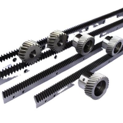 China Hotels OEM Steel Tooth Hardening DIN6 Precision CNC Cutting Machine Automatic Sliding Door Pinion Helical Rack for sale