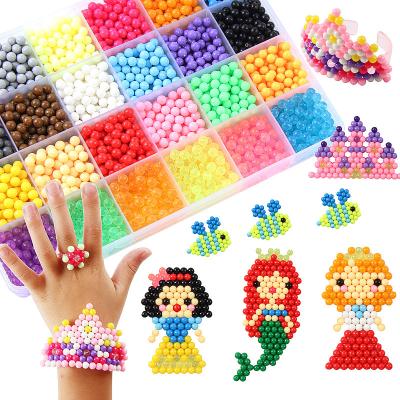 China DIY Eco-friendly Material Educational Handmade Magic 3d Toys Plastic Fuse Beads Kits Colors Beads DIY Magic Water Sticky Beads for sale