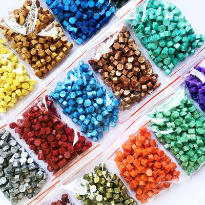 China Eco-Friendly Stock 32 Material Fast Shipping Colors Available Wax Seal Beads 500g Pearl Octagon Wax-Sealed Sealing Wax For Stamps for sale