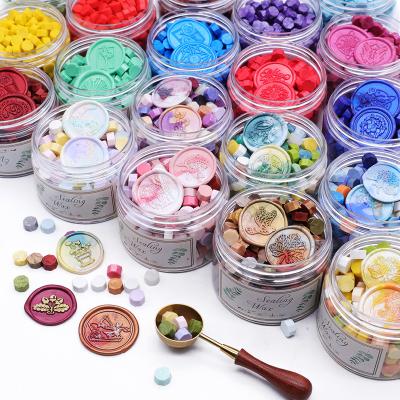 China Eco-friendly Material Multicolor Sticks Wax Beads Stamp Maker Hexagon Bottle Seal Wax Beads Unique Wax Seal Beads for sale