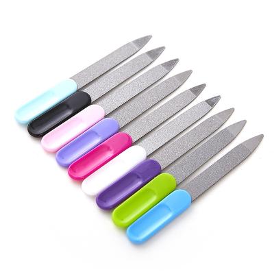 China Eco-friendly Manicure Pedicure Tools Metal Nail Filer Double Sided Stainless Steel Nail Files Metal Nail Files for sale