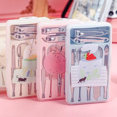 China Daily Nail Care Tools Cute Cartoon Stainless Steel Nail Clippers Cutter Kit Nail Care Manicure Pedicure Set Household Stainless Steel Ear Spoon for sale