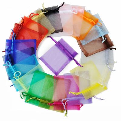 China Eco-friendly Material Organza Bags Candy Pouch Gift Sheer Organza Jewelry Packaging Drawstring Bag For Gift Wrapping for sale