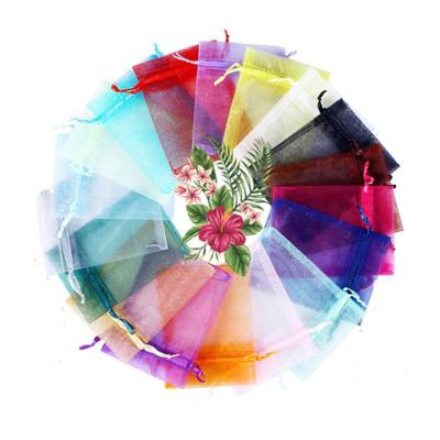 China Mesh Organza Bags Wholesale Eco-Friendly Material 24 Colors Mesh Candy Jewelry Pouch Organza Bags for sale