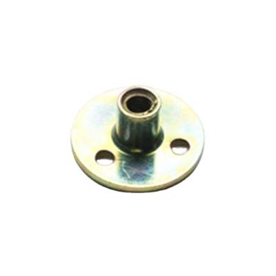 China Yellow Galvanized Round Furniture Base Three Hole Nut Furniture M6 M8 M10 M12 Nut for sale