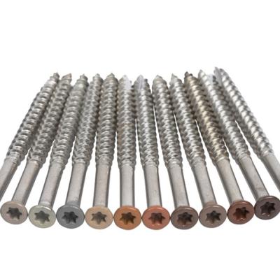 China Pan Factory Main Sale Stainless Steel Type 17 Various Head Coarse Thread Double Drive Timber Decking Torx Screws for sale