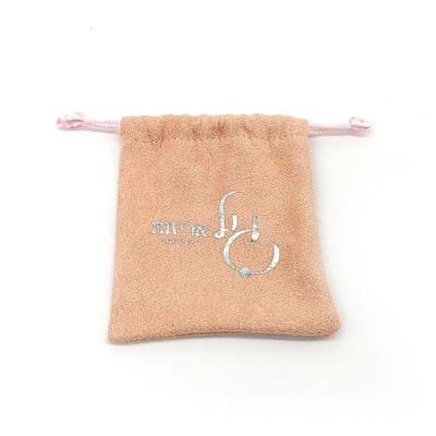 China Durable Free Sample Custom Drawstring Rose Microfiber Fabric Jewelry Pouch For Jewelry for sale