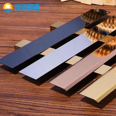 China Modern made in China 201 304 316 stainless steel flat tile tirm cabinet ceiling 10mm metal strip for sale