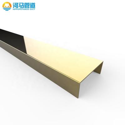 China Best selling modern metal skirting goods stainless steel gold tile tirm baseboard for hotel decoration for sale