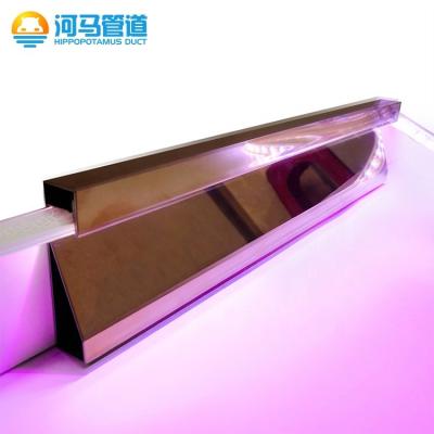 China Modern Clean Factory High Quality Bright Stainless Steel Profile Curb Skirting For Wall And Floor for sale