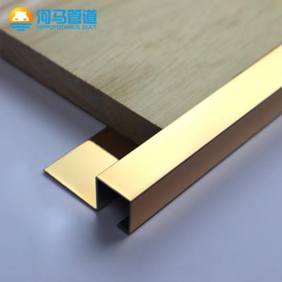 China Modern Genuine Q Shape Profile Shaped Decoration Stainless Steel Strip Tile Trim for sale