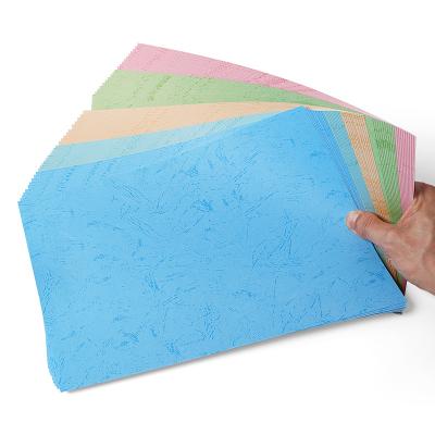 China Office Printing A4 Size Grain Leather Paper For Office Use Embossed Color Board For File And Binding Book for sale