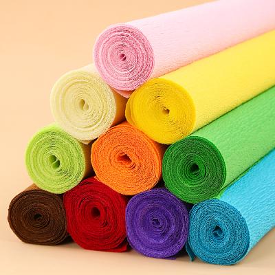 China Origami Creased Crepe Paper Craft Crepe Wood Pulp Specialty Moistureproof Colorful Paper Crepe Paper Roll for sale