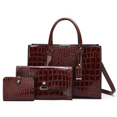 China Lady Trendy women leather bag set, ladies bags handbag wholesale in china for sale