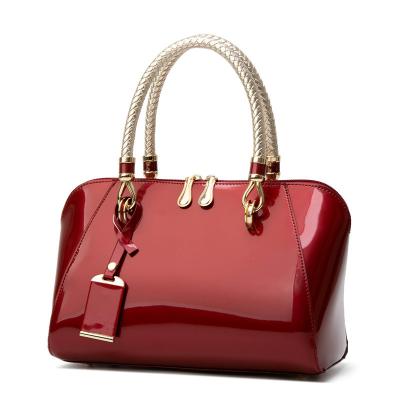 China New designer patent leather dress ladies shoulder bag fashion boston bag famous brand handbags for women luxury for sale