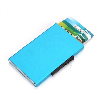 China Wholesale cheap fashion side pop up metal credit card holder rfid blocking for sale