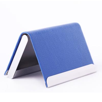 China Fashion Wholesale ID Card Holder Credit Card Socket ATM PU Leather Cover with Waterproof Square Metal Card Storage Box for sale