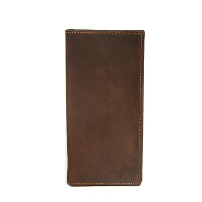 China Classic Crazy Horse Leather RFID Long Travel Wallet RFID Blocking Men Wallet Wholesale for sale