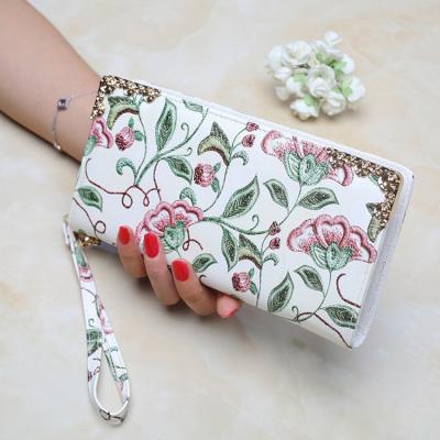 China Fashion Waterproof Branded Ladies Purse Wallet Long PU Luxury Printed Wholesale Leather Wallets For Trendy Women for sale