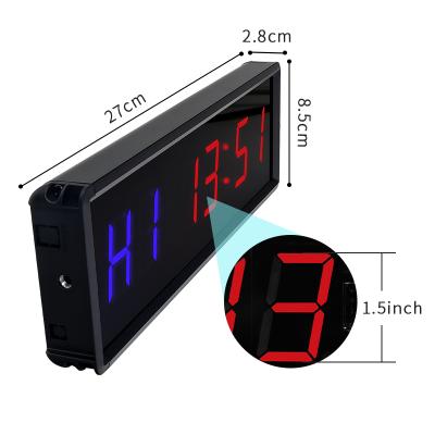 China Ganxin Multifunctional 1.5 Inch Electronic Pacer Gym Led Countdown Timer Crosssfit Wall Timer for sale