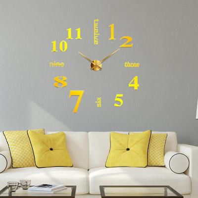 China Nordic Creative Antique 3D Wall Clock Large Size DIY Style Sticker Wall Clock Interior Ministry Decorative Decoration for sale