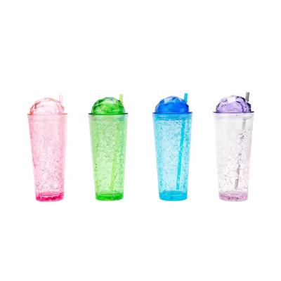 China New Design Unbreakable 16oz Personalized Promotional Double Wall Plastic Cup Gift Colored Plastic Acrylic Water Bottle Skinny Tumbler for sale