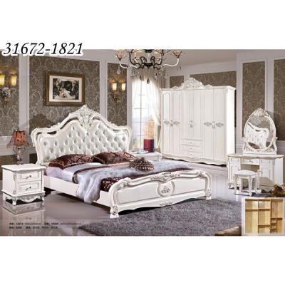 China Furniture King Size Wooden Royal Style Solid Wood Classic Bedroom Furniture Set 31672-1821 for sale