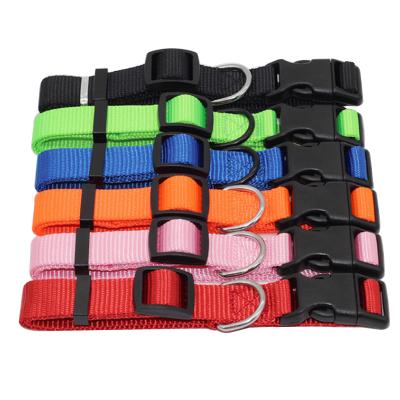 China Custom Luxury Custom OEM Logo Adjustable Blank Plain Nylon Quick Release Dog Collar for sale