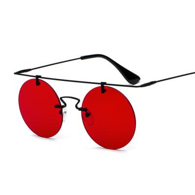 China Super Hot Retro Rimless Round Metal Frame Women Sunglasses Men Rimless Shape Custom Logo Sun Glasses 892 for sale