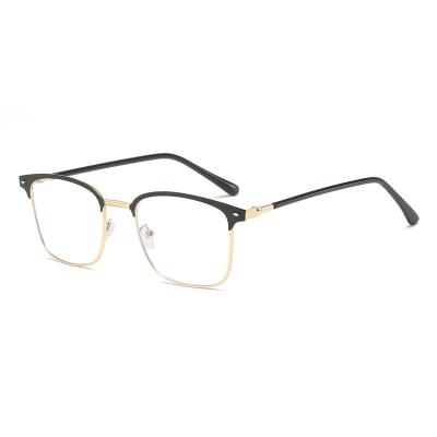 China Fashion Read Jiete Classic Glass Plastic And Metal Half Eyesight Anti Blue Light Computer Anti Ray Reading Glasses Blue Eyewear 3543 for sale