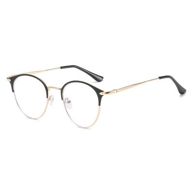 China For 2022 Classic Metal Frame Students Teenagers Blue Light Eyewear Anti Blue Ray Reading Glasses Round Anti Reading Glasses 3537 for sale