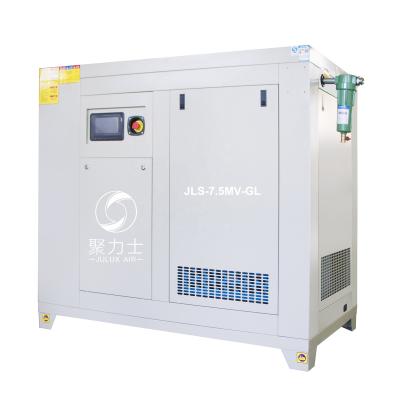 China Lubricated AC VSD 7.5KW 10HP Electric Rotary Screw Air Compressor With Air And Air Dryer Tank Italy Energy Saving for sale