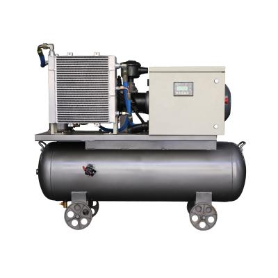 China Low noise portable combined open type lubricated 10hp 7.5kw energy saving screw air compressor 440V 10bar for sale