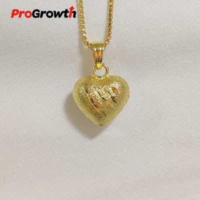 China Titanium Gold Plain Heart Brass Necklace TRENDY Solid Gold Pendant Matching PB100009TG for sale