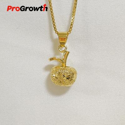 China TRENDY Plain gold pendant Solid apple shape Fruits Necklace matching PB100005TG for sale